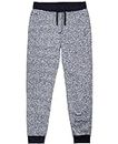 Southpole Boys' Big Jogger Fleece Pants in Marled Colors, Navy(New/Logo Patch), Medium