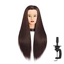 BLUSHIA 26"-28" Long Hair Mannequin Head Synthetic Fiber Hair Hairdresser Practice Styling Training Head Cosmetology Manikin Doll Head with Clamp