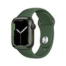 Apple Watch Series 7 (GPS, 41 mm) - Boîtier en Aluminium Vert avec Bracelet Sport trèfle (Vert foncé), Standard (Reconditionné)