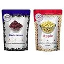 FZYEZY Freeze Dried Black Jamun & Apple for Kids and Adults| Camping Vegan Healthy & Survival Food| Travel friendly Dried Black Jamun & Apple Snacks |Pantry Groceries dehydrated Snacks | Pack of 2 - 150 gm each