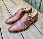 Scarpe di Bianco Double Monk Strap Dress Shoes Brown Size 9 D Made In Italy $795