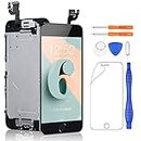 Yodoit for iPhone 6 Screen Replacement Black With Home Button, Front Camera, Earpiece Speaker, LCD Display Touch Digitizer Assembly + Repair Tool, Screen Protector