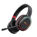 Meseto Premium Wireless Bluetooth Noise Cancelling Headphones with Microphone, Foldable Over-Ear Headset with Comfortable Protein Earpads, 60 Hours Playtime, for Travel/Work, Black