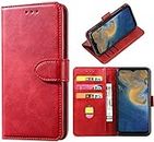 DMDMBATH ZTE Blade A7P Case ZTE Blade A7P Wallet Case Shockproof Flip Flap Foldable Magnetic Clasp Protective ZTE Blade A7P Cover Case with Cash Credit Card Slots for ZTE Blade A7P (Red)
