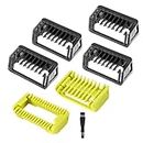 MAYCREATE® Guards Set for Phillips One Blade, Attachment for Hybrid Electric Trimmer QP2630 QP2620 QP2530 QP2520, 1/2/3/5 MM Beard Trimmer Guide Comb Replacement for OneBlade