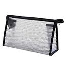Travel Pouches Transparent Mesh Makeup Case Organizer Storage Pouch Casual Zipper Toiletry Wash Bags Make Up Women Travel Cosmetic Bag (Color : Nero)