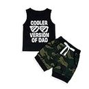 OFIMAN Baby Boys Clothes Set Toddler Summer Outfit Cooler Version of Dad Print Sleeveless Tank Tops Shorts 2Pcs (Black, 2-3 Years)