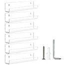 LileZbox Clear Floating Shelves, Wall Mounted Acrylic Invisible Bookshelf, Storage Shelves Display Organizer on Kids Room, Bathroom, Kitchen, Bedroom (6, 38 X 11 CM)