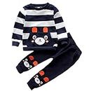 BABICOLOR Baby Boy Clothes Set Kids Clothing Boys Stripe Sleeve+Long Pants 2PCS Outfits Set Toddler Baby Boys Outfit (Navy,12M)