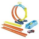 Hot Wheels Track Builder Unlimited Split Loop Pack, Loop with 2 Exit Options, Connects to Other Sets, Includes 1 Hot Wheels Car, Gift for Kids 6 to 12 Years Old