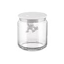 A Di Alessi AMDR04 W Glass Gianni Jar A Little Man Holding On Tight Small Kitchen Box with Hermetic Lid in Thermoplastic Resin, White, 70 cl