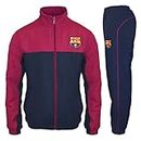 FC Barcelona Official Soccer Gift Mens Jacket & Pants Tracksuit Set Large