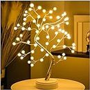 REFULGIX LED Tabletop Bonsai Tree Light Touch Switch DIY Artificial Light Tree Lamp Decoration Festival Holiday Battery/USB Operated (Pearl Node Lamp, Plastic, Pack of 1)