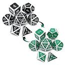 Haxtec Color Shifting Metal DND Dice Set Temperature Sensitive Polyhedral D&D Dices for RPG Dungeons and Dragons-Silver Black Green Shift