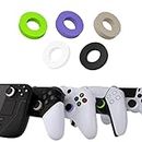 PlayVital 5 Pairs Aim Assist Target Motion Control Precision Rings for ps5, for ps4, for Xbox Series X/S, Xbox One, Xbox 360, for Switch Pro Controller, for Steam Deck - Green Purple Gray Black White