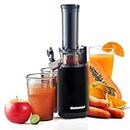 Elite Gourmet EJX600 Compact Small Space-Saving Masticating Slow Juicer, Cold Press Juice Extractor, Nutrient and Vitamin Dense, BPA-Free Tritan, Easy to Clean, 16 oz Juice Cup, Charcoal Grey