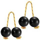 LLMSIX 2 Pieces Aslatuas Rhythmic Ball Kashaka Shaker Instrument African Shaker Durable Abs Kashaka Music Egg Shaker With Double Gourds for Party Stage Performance Concert Weddings,Black