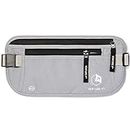 VENTURE 4TH Travel Money Belt - Slim Passport Holder RFID Blocking Travel Pouch to Protect Cash, Credit Cards and Travel Documents, Silver, One Size, Minimalist