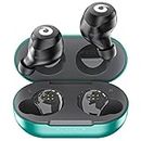 Hikapa X9 Wireless Earbuds Bluetooth 5.3 Headphones Waterproof Stereo Earphones in Ear Touch Control with Microphone Headset with Deep Bass for Sport, Gaming and Running (Green-Gray)