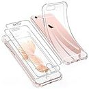 Pnakqil Funda para iPhone 6/iPhone 6s Transparente + 2 Protector Pantalla, Carcasa Ultra Thin Antigolpes Suave TPU Silicona,Anti-arañazos Bumper con Esquinas Reforzadas Case,4.7"