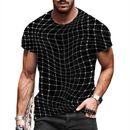 Hombres Camiseta Manga Corta Moda Suave Y Sedosa Gráfico Abstracto Negro Tee Top