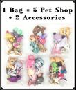Littlest Pet Shop Lot 5 Random LPS + 2 Accessories / 1 Grab Bag Petshop (set)