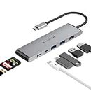 USB C Hub, WALNEW 7 in 1 USB C Docking Station with 4K HDMI,100W PD, 3 5Gbps Data Ports(1 USB-C & 2 USB 3.0),TF/SD Card Reader, USB Hub for Laptop, MacBook Pro/Air/Mac/Dell/HP/ASUS/Acer/Steam Deck
