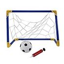 Suesacy Folding Mini Football Soccer Goal Post Net Set with Pump Kids Sport Indoor Outdoor Games Toys Child Birthday Gift Plastic