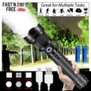 Brightest Rechargeable 25000000LM LED Military Flashlight High Power Torch Light