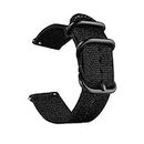CNYMANY 22mm Universal Ballistic Watch Band, Nylon Canvas Woven Loop Replacement Strap Wristband Buckle Fastener Adjustable Closure for Smart-watch Sport Fitness Tracker - Black