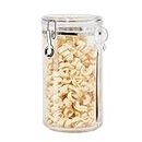 Oggi Clear Canister Airtight 72oz - Clamp Lid & Spoon - Airtight Food Storage Container, for Kitchen & Pantry Storage of Bulk, Dry Foods, Pasta, Flour, Sugar, Coffee, Rice, Tea, Spices & Herbs