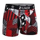 2UNDR Swing Shift 3" Boxer Trunk Underwear Limited Edition Colors, Freedom2, X-Large