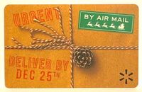 Walmart paquete de Navidad entrega antes del 25 de diciembre correo aéreo 2020 tarjeta de regalo FD-70227