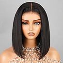 MEGALOOK Bob Wigs for Women Human Hair 5x6 Lace Front Wigs Wear and Go Glueless Wig Human Hair Pre Plucked Pre Cut Pre Blucked Tiny Knots 12A Straight Bob Wig 220% Density 10 inch