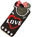 ORAS Soft Silicon Gel Rubber Protective Stylish Disney Cartoon Minnie Mouse Designer Shockproof Flexible Soft Touch Back Case Cover for Apple iPhone 6 / 6s / 6G - Black Colour