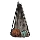 DoGeek Mesh Ball Bag Durable 2 pcs Mesh Drawstring Bag Gym Sports Equipment Bag Large Mesh Net Bag(Black, 2 Pcs)
