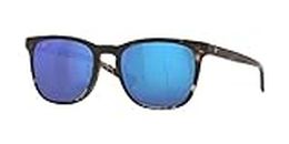 Costa Del Mar Men's Sullivan Sunglasses, Shiny Black Kelp/Blue Mirrored Polarized 580G, 53 mm