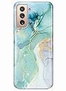 luolnh Galaxy S21 Case,Samsung Galaxy S21 Case Marble Brilliant Cute Design Shockproof Flexible Soft Silicone Rubber TPU Bumper Cover Skin Phone Case for Samsung Galaxy S21 5G 6.2 Inch-Abstract Mint