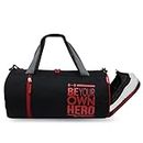 Sfane Polyester Men & Women Trendy Sports Duffle/Gym Bag/Shoulder Bag (Black & Red)