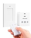 DEWENWILS Dimmer Switch for Indoor Home Lighting, Dimmer Switch with Wireless Remote Dimmer, 100FT Range, Compatible with Dimmable LED/Tungsten Bulbs, FCC Certified, White