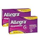 Allegra Allergietabletten 2 x 50 Stk – Antihistaminikum - Wirkstoff Bilastin - schnell und 24 Std wirksam bei Heuschnupfen, Tierhaar-, Hausstaumilben-, Schimmelpilzallergie, Urtikaria