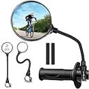 2 Pcs Bike Mirror, Bicycle Mirror Handlebar Mount, Adjustable Rotatable Bending Wide Angle Rear View Mirrors, Acrylic Convex Safety Mirror Mountain Road Bike, Electric Bike Accessories