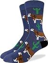 Good Luck Sock Men's Cactus Cow Socks, Adult, Shoe Size 7-12