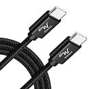 Wayona USB C to USB C 65W 6FT/2M Long Fast Charging Cable Compatible with iPhone 15, Samsung S24,S24 Ultra,S23,S22,S20FE,S21,OnePlus,Nothing Phone 2,Laptops & Macbook (2M, Black)