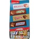 SNICKERS, TWIX, MILKY WAY & 3 MUSKETEERS Minis Milk Chocolate Bars Variety Pack, Party Size, 19.49 Oz Bulk Bag