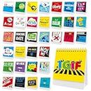 40 Pages Funny Desk Sign, Desktop Flip Book 34 Different Fun and Flip-Over Messages Plus 6 Pages Erasable Blank Cards for Office Gifts Desk Accessories