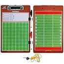 Coaches Dry Erase Clipboard – Double Sided Lineup Coach Whiteboard Bundled with Whistle and Dry Erase Markers – Coaching Equipment Playbook Board Gear - Great Tools for Coaching Tactics (Football)