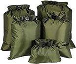 KAHEIGN 5Pcs Waterproof Dry Bags, 1.5L /2.5L /3.5L /4.5L /6L Lightweight Dry Sacks Portable Dry Bag for Outdoor Hiking Fishing Camping Use (Green)
