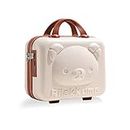 Balakaka Hard Shell Vanity Cases for Women Portable Water Proof Cosmetic Travel Case, Toiletry Case with Zipper Cosmetic Bag, Hand Luggage Cosmetic case with Clip-on Function for Women Girl, Beige