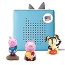 Toniebox Audio Player Starter Set with Peppa Pig, George, and Playtime Puppy - Listen, Learn, and Play with One Huggable Little Box - Light Blue